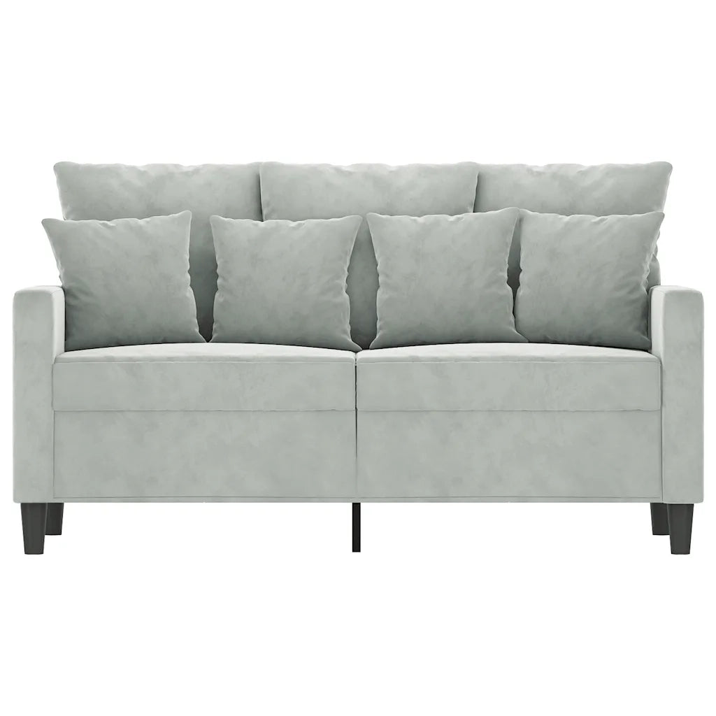 Divano a 2 Posti-Sofa 2 Posti Grigio Chiaro 120 cm in Velluto 648954