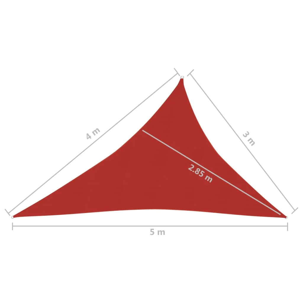 Vela ombreggiante 160 g/m² rossa 3 x 4 x 5 m HDPE 02_0009271