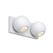 Applique parete bianca moderna 2 sfere LED 8W Maxlight