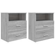 Set di 2 Comodini | Armadio da Notte | Mobiletto da notte Grigio Sonoma 50x32x60 cm