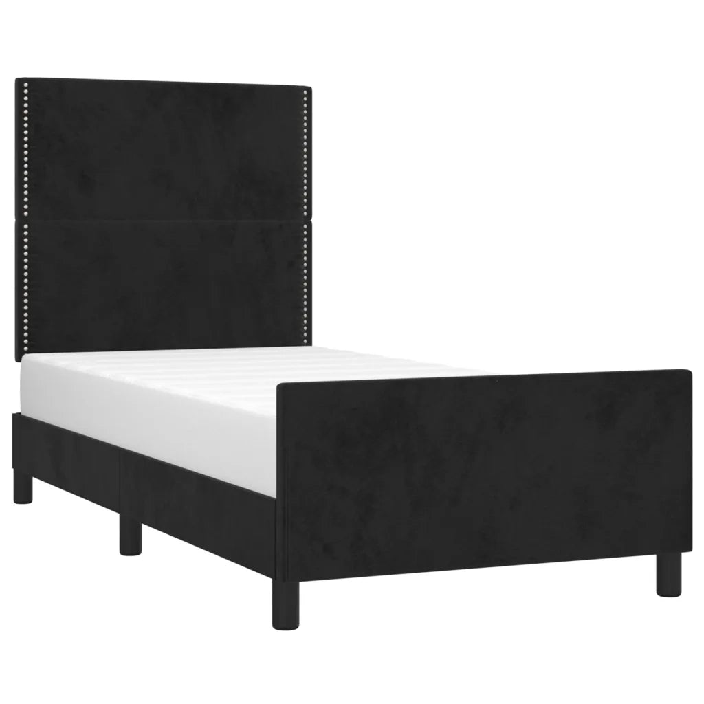 Giroletto senza Materasso Nero 100x200 cm in Velluto