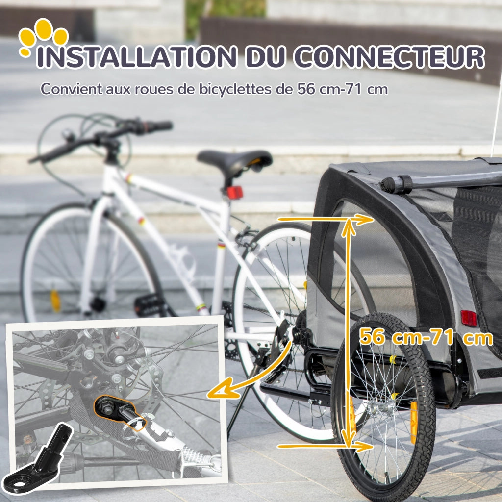 Rimorchio per bicicletta cane ¨C Minimal ¨C Nero 140x71x83 cm