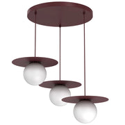 Lampada a sospensione Flat 3xE27 bordo sfere bianche
