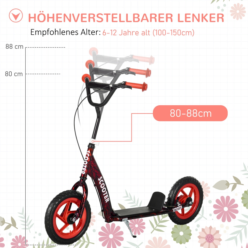 Monopattino per bambini regolabile in altezza ¨C Minimal ¨C Rosso, acciaio, plastica