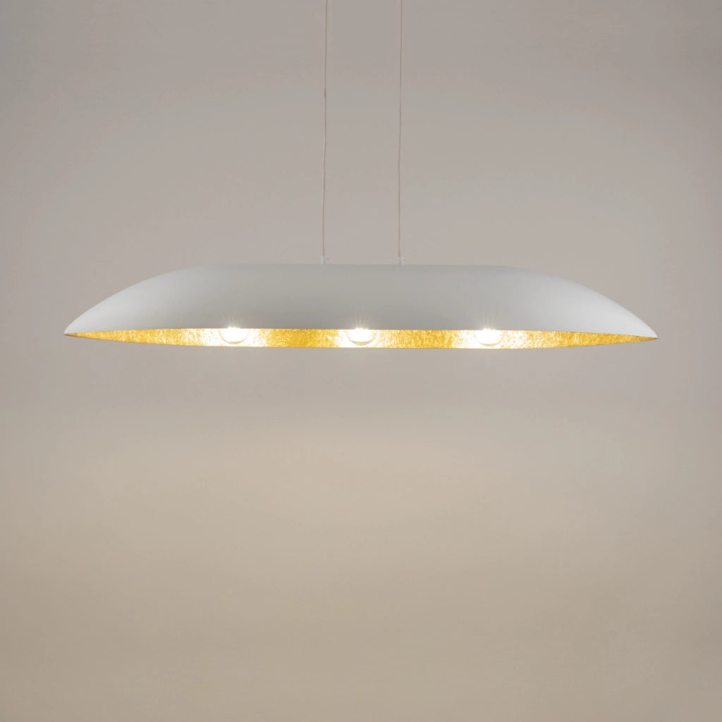 Lampada a sospensione Gondola bianco oro 3xE27 Sigma