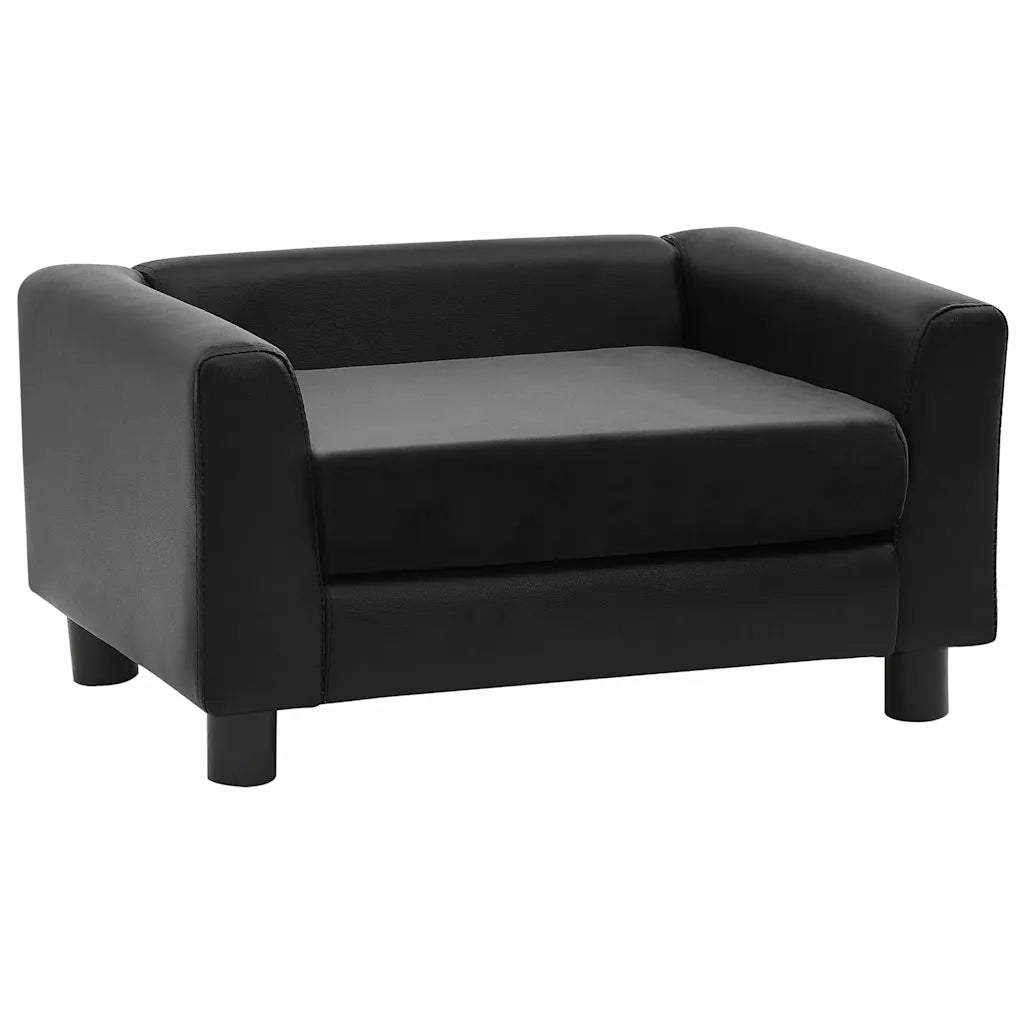 Divano per Cani Nero 60x43x30 cm in Peluche e Similpelle 170960