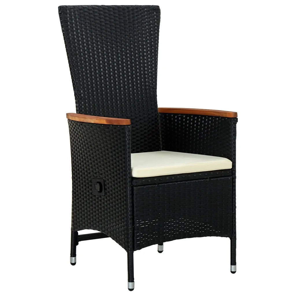 Set da Pranzo da Giardino 7 pz con Cuscini Nero 3099428