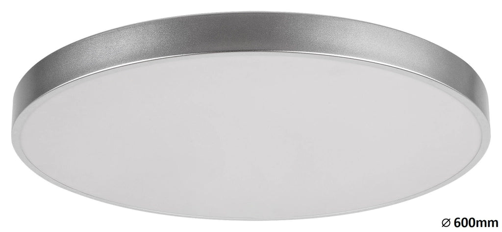 Plafoniera LED Tesia 60cm 60W con telecomando argento