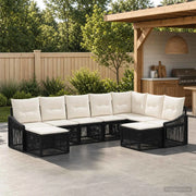 Set Divano da Giardino 9 pz Nero polyrattan 3436192