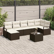 Set di divani 8 pcs Marrone polyrattan