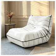 POLTRONA SACCO a forma di bruco bianco in flanella