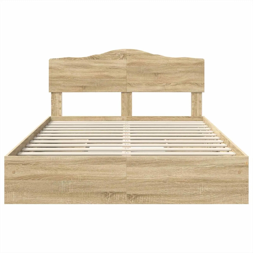 Letto con Contenitore con testiera Rovere Sonoma 140 x 200 cm 3413091