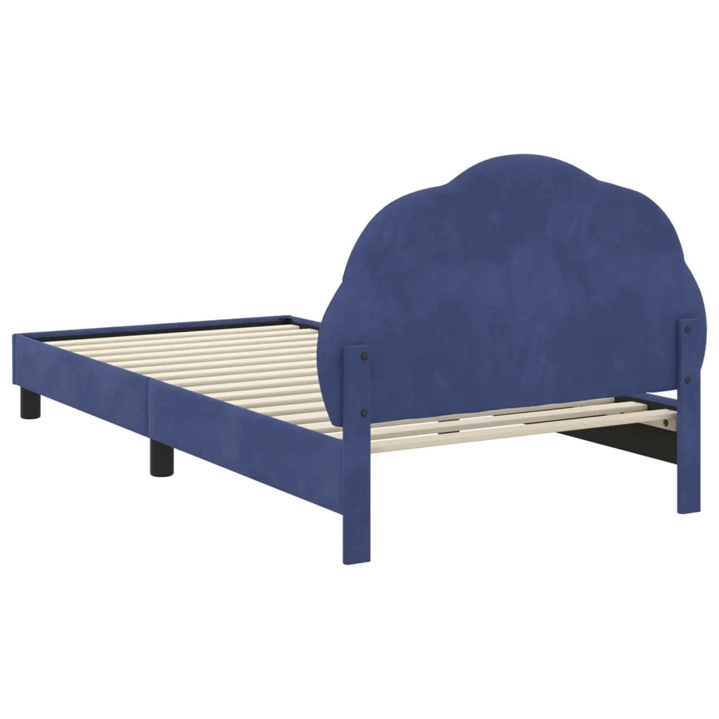 Struttura letto Bambini | Letto Infantile | Lettino con testata Blu Polizia 90 x 190 cm