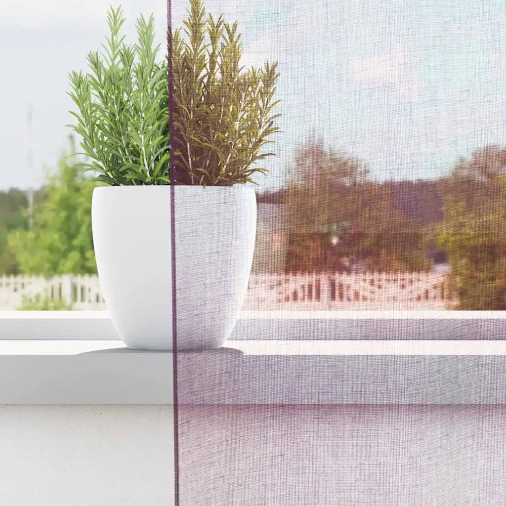 Tende in Voile con Tasche per Aste 2 pz Viola