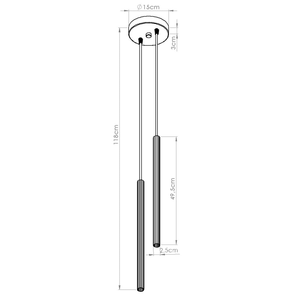 Lampada a sospensione ARCHE 2P nero