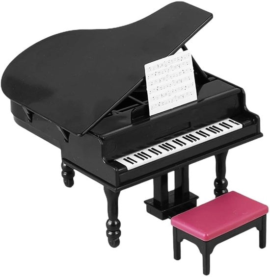 Strumento musicale miniaturo per poppenhuis - Decorazione - Nero - Materiale sicuro - Peso leggero - Progetto di design resistente ai graffi - Pianino miniaturo