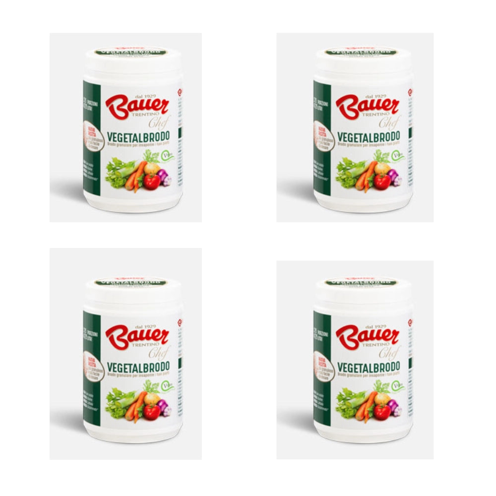 Bauer chef vegetalbrodo brodo granulare 4 barattoli da 700 grammi
