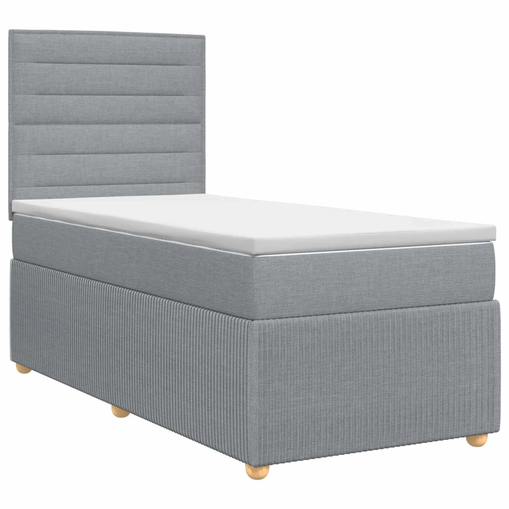 Letto box spring con materasso Grigio Chiaro 100 x 200 cm 3454319