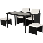 Set Giardino Polyrattan ¨C Minimal ¨C 11 Pezzi con Cuscini Nero