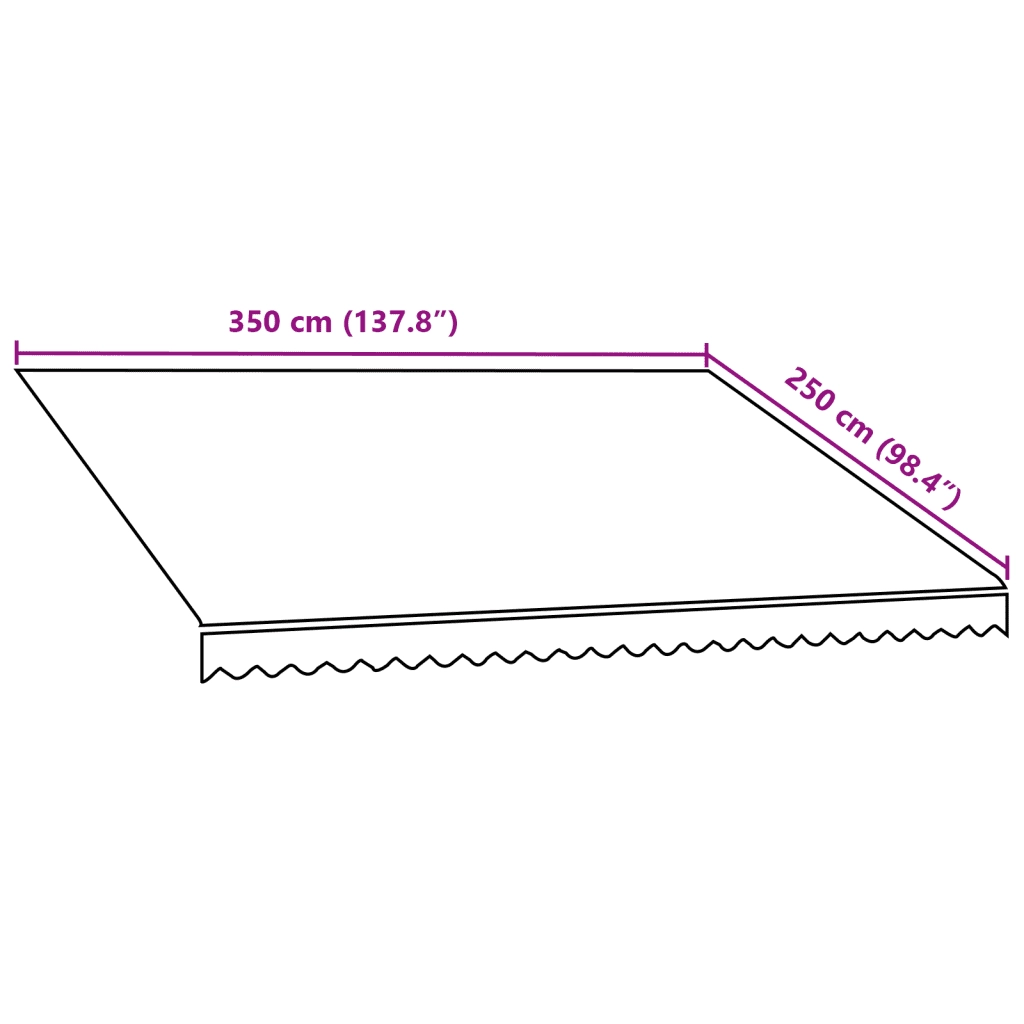 Tenda da Sole in Tela-Ricambio telo per tenda da sole Arancione e Marrone 3,5x2,5 m
