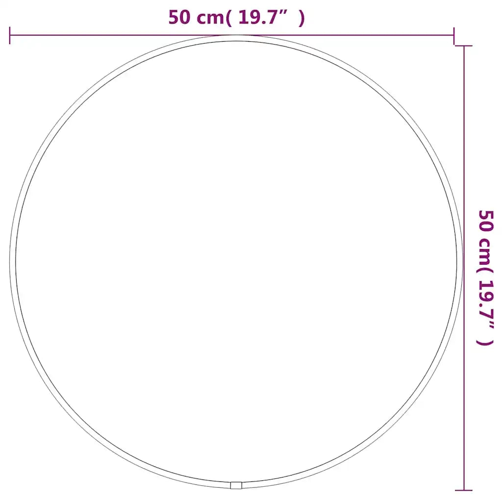 Specchio da Parete Nero Ø 50 cm Rotondo 348186