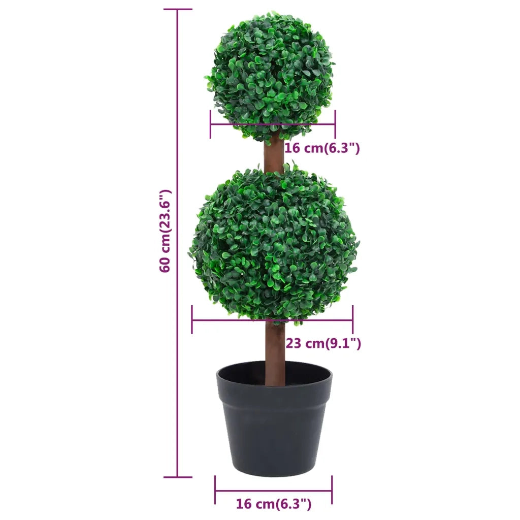 Pianta di Bosso Artificiale a Sfera con Vaso Verde 60 cm CFW3964851