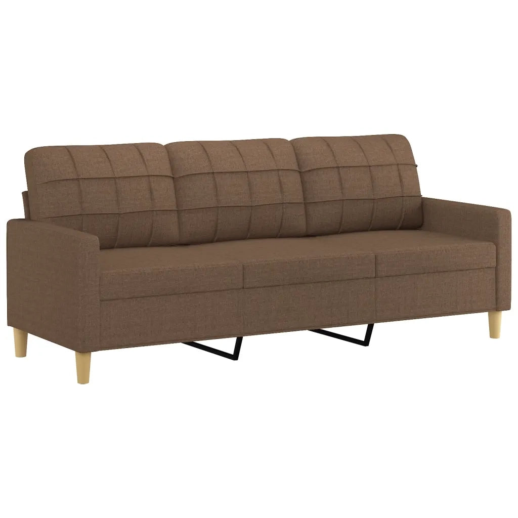 Set di Divani 4 pz con Cuscini Marrone in Tessuto 3201269