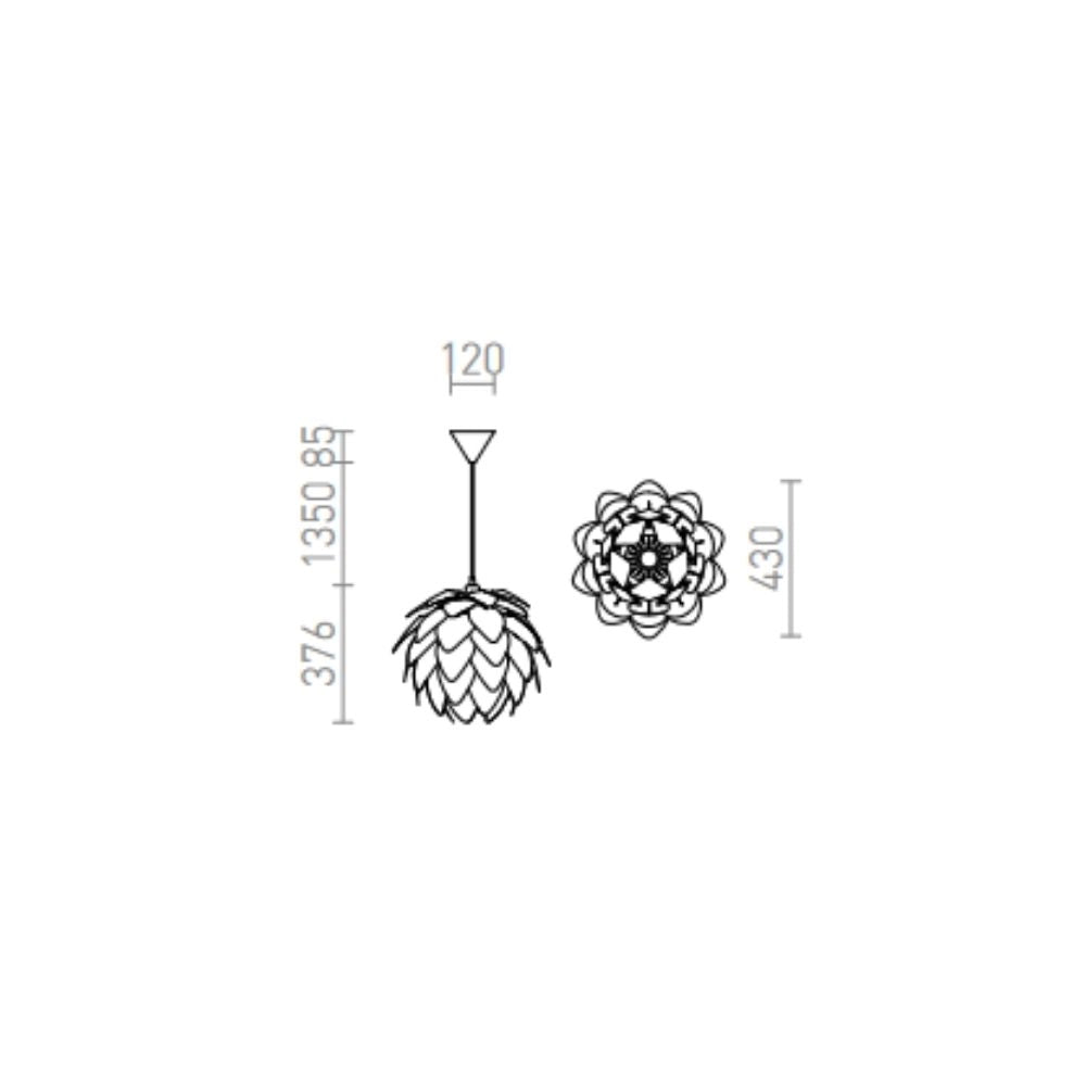 Lampadario ENCOMBRE a sospensione lamina di rame 230V E27 42W