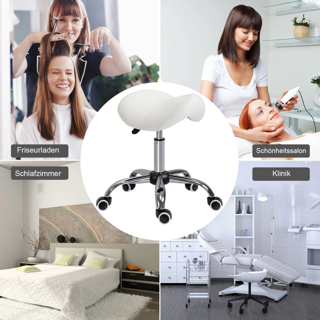 Sgabello girevole regolabile in altezza ¨C zephmum ¨C Bianco 49-61 cm