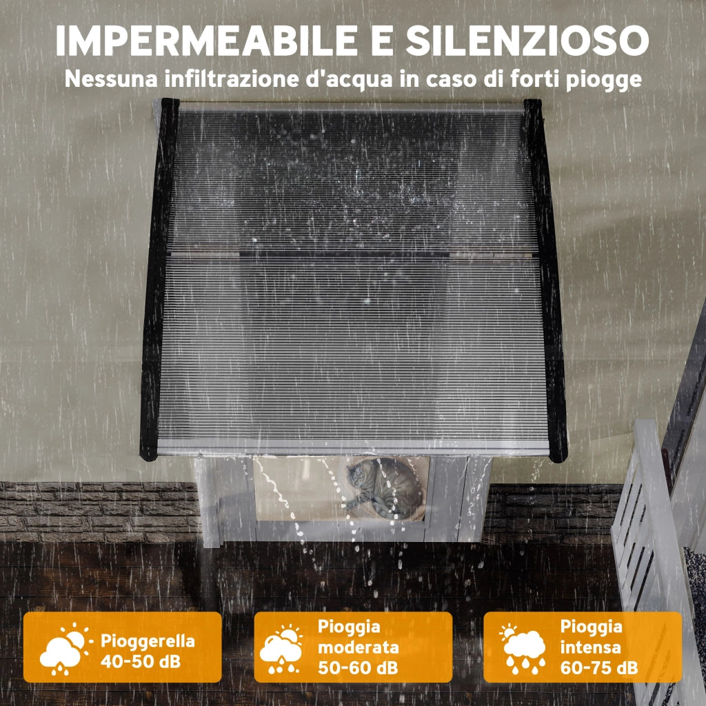 Tettoia Policarbonato Esterno ¨C Xylo ¨C Trasparente 103x96.5x27cm
