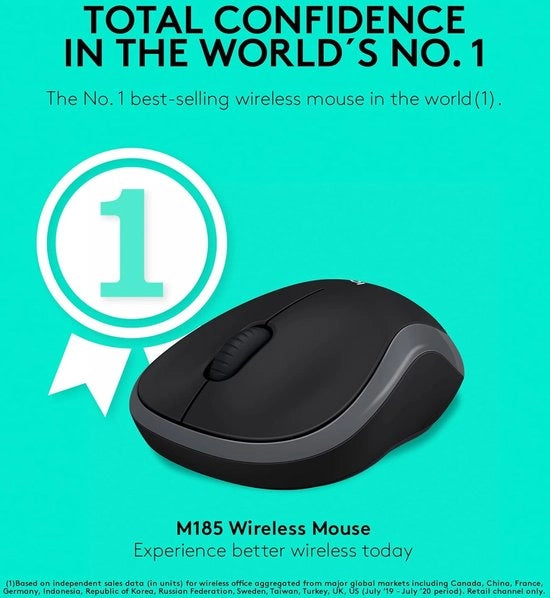 Mouse wireless con durata batteria di 12 mesi 2,4 GHz compatibile con PC, Mac, laptop