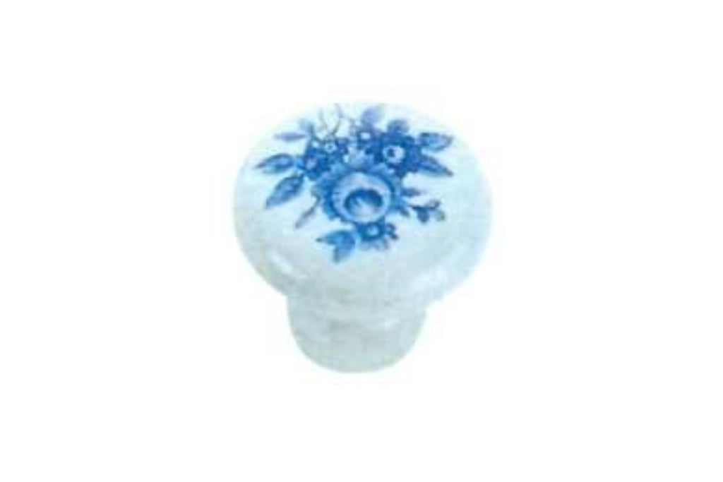 Pomolo Porcellana D.30 Fiore Blu Pezzi 1 - Masidef