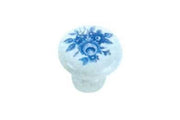 Pomolo Porcellana D.30 Fiore Blu Pezzi 1 - Masidef
