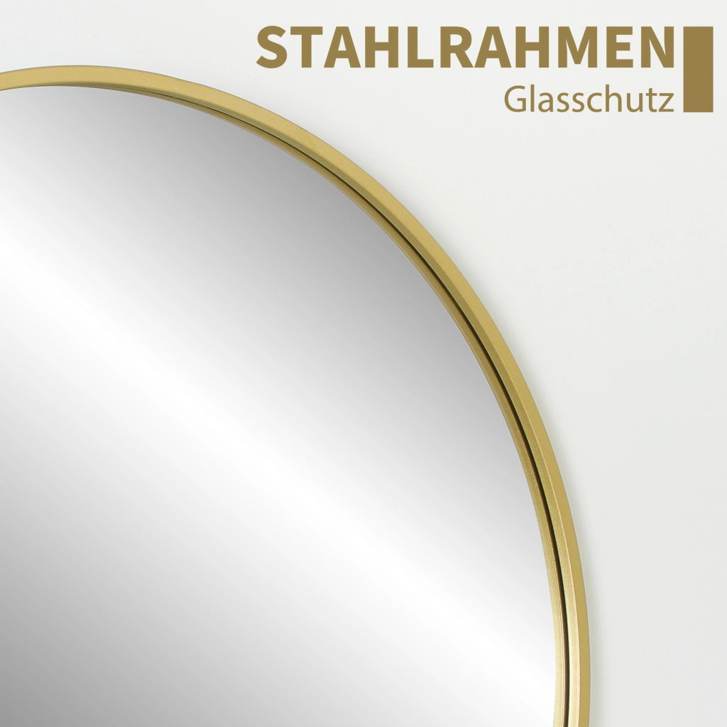 Specchio Bagno Rotondo con Cornice Oro ¨C zephmum ¨C 70x70 cm