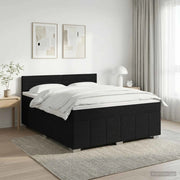 Letto box spring con materasso Nero 140 x 190 cm Tessuto 3451201