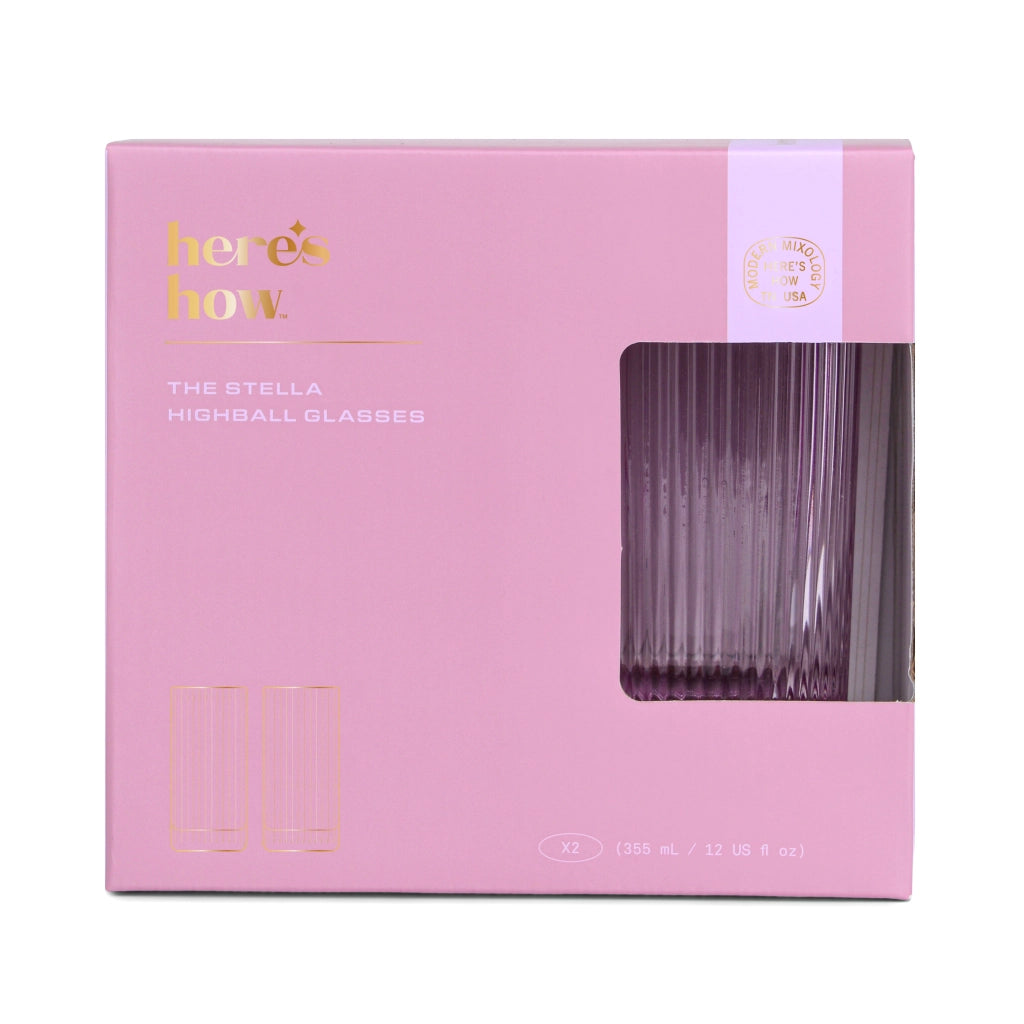Bicchieri Highball in Vetro The Stella - Set da 2 - Lilla