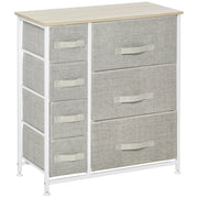 Cassettiera con 7 Cassetti in Tessuto ¨C zephmum ¨C Grigio 63.5x30x71 cm