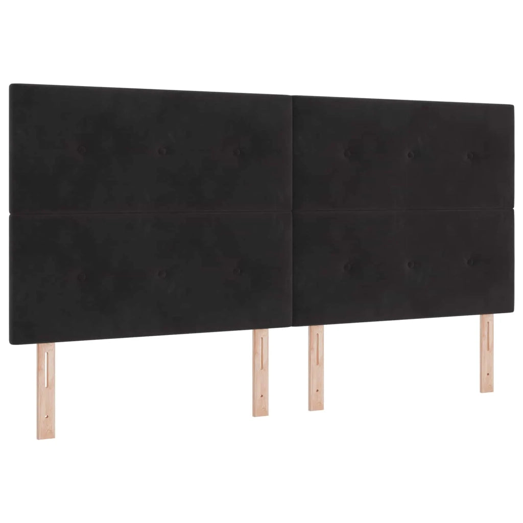 Letto box spring con materasso Nero 200 x 200 cm Velluto 3455176