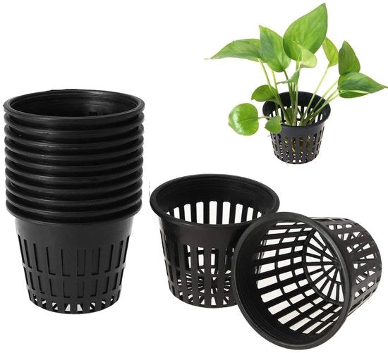 Set di contenitori per piante in hydrocultura 10 pezzi - materiale PP - nero - duraturo - ideale per piante da appartamento