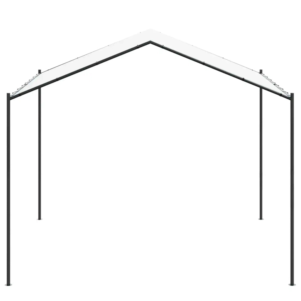 Gazebo | Pergolato 4 x 4 x 2,6 m Bianco Acciaio e Poliestere 180 gsm