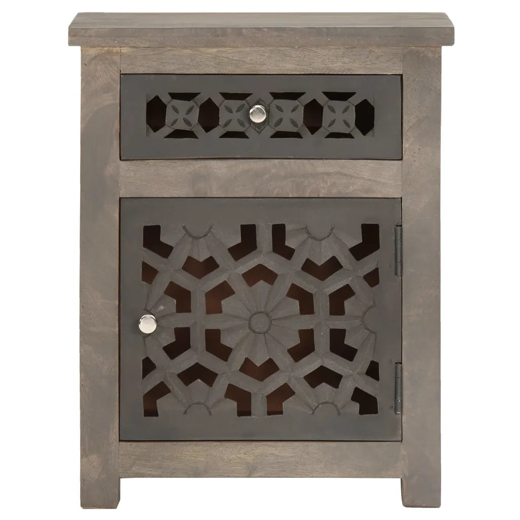 Comodino 40x30x50 cm in Legno Massello di Mango 288101
