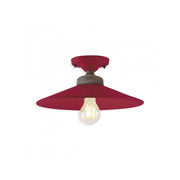 Plafoniera Vintage Colors Ferro E Ceramica Bordeaux 1 Luce E27