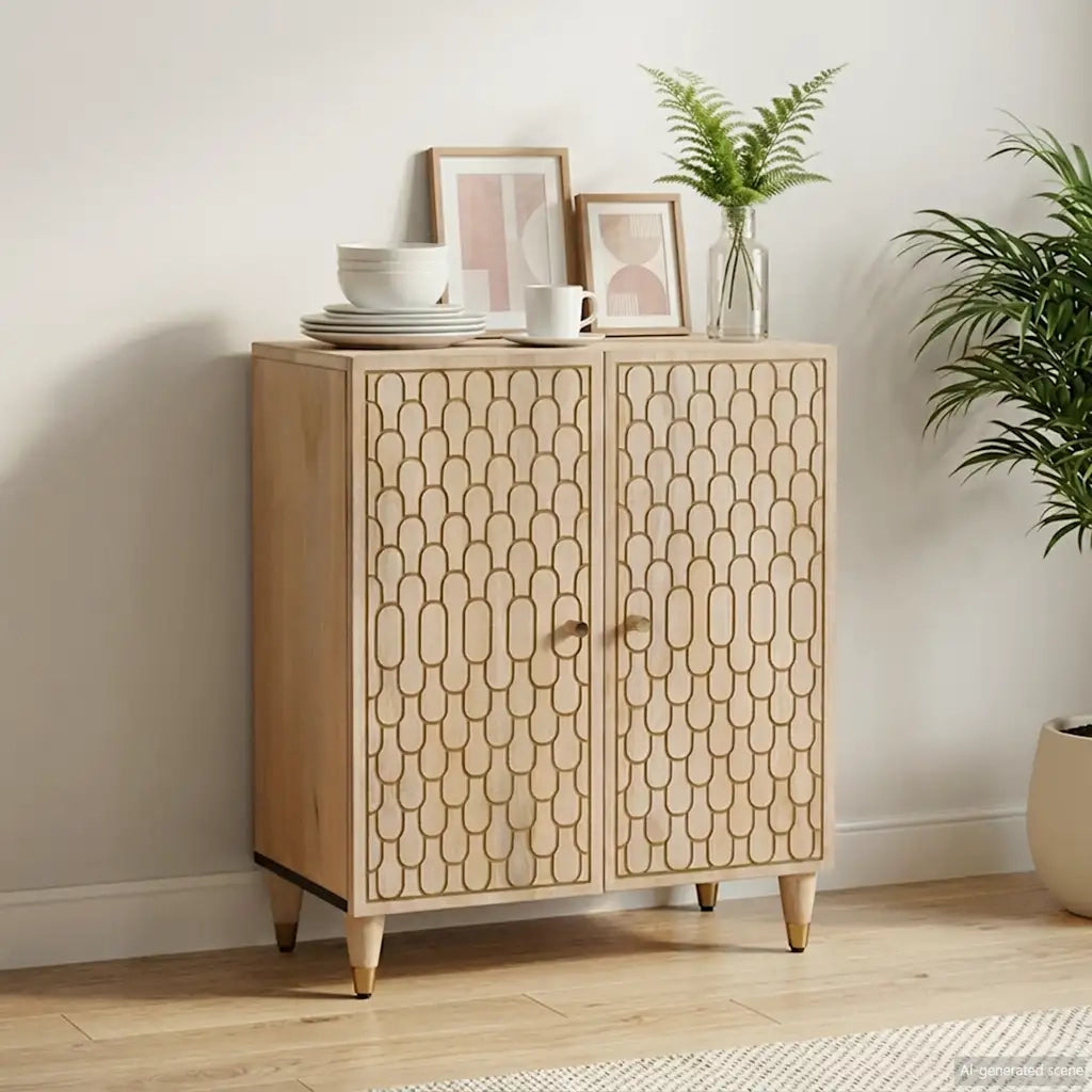 Credenza 60x33x75 cm in Legno Massello di Mango 358250