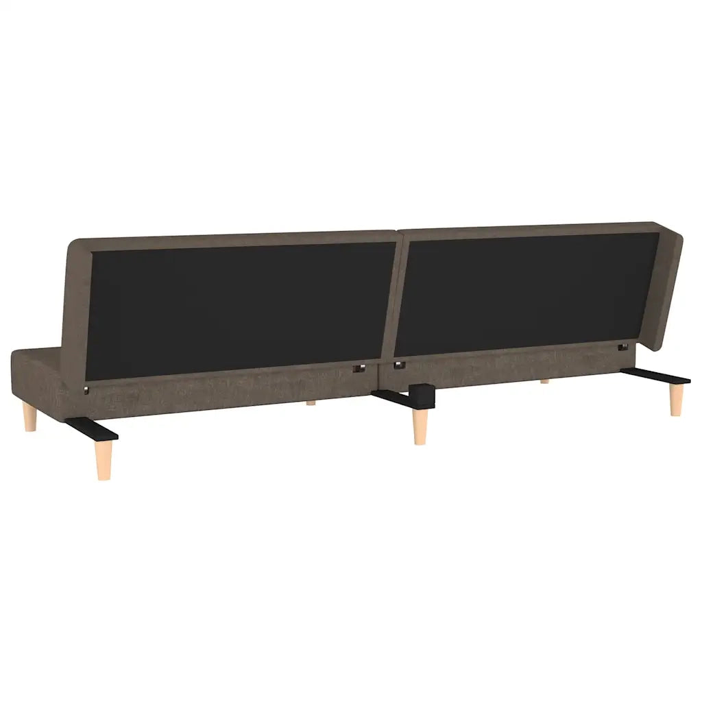 Divano Letto a 2 Posti con 2 Cuscini Marrone in Tessuto 375891