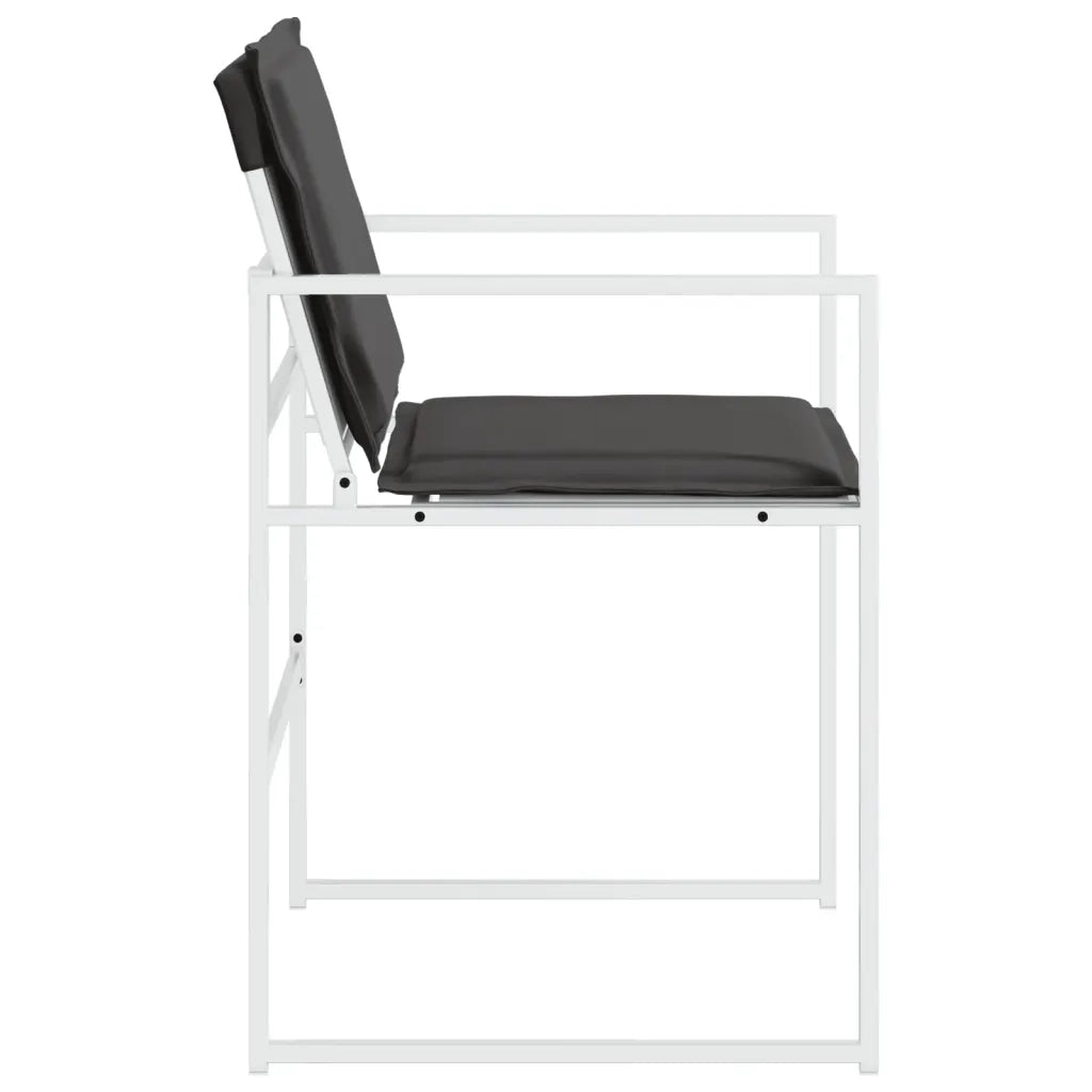 Sedie da Giardino con Cuscini 4 pz Bianchi Acciaio e Textilene 4008590