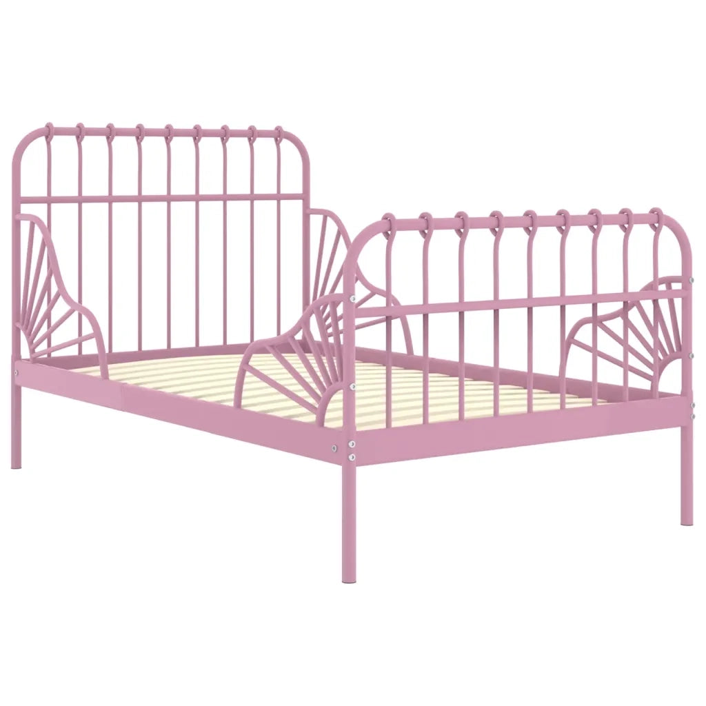 Letto da camera | Giroletto Estendibile Rosa in Metallo 80x130/200 cm