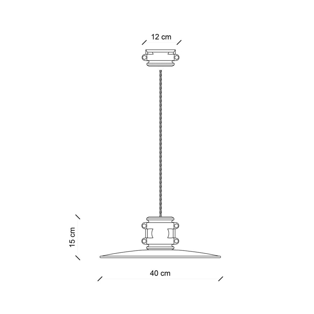 Lampadario Vintage Urban Ferro E Ceramica Bianco 1 Luce E27 40Cm