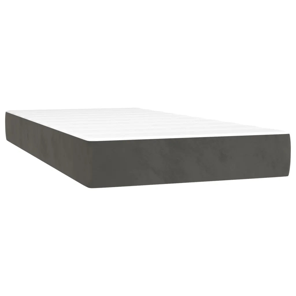 Letto a Molle con Materasso e LED Grigio Scuro 100x200 cm 3139608