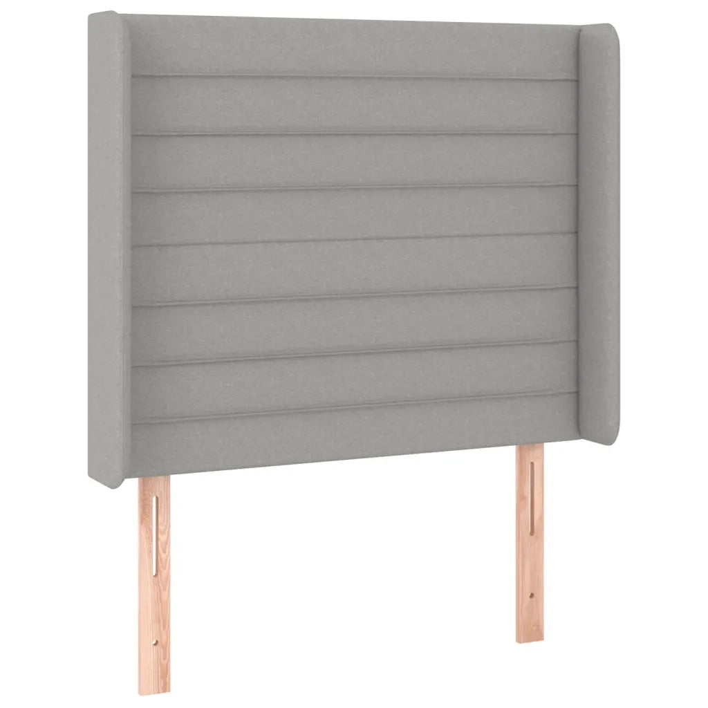 Letto singolo | Letto per adulti | Letto a Molle Materasso e LED Grigio Chiaro 90x200 cm Tessuto