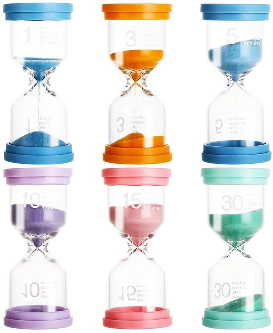 Sabbiettori Colorati - Timer per Bambini - 6 Pezzi